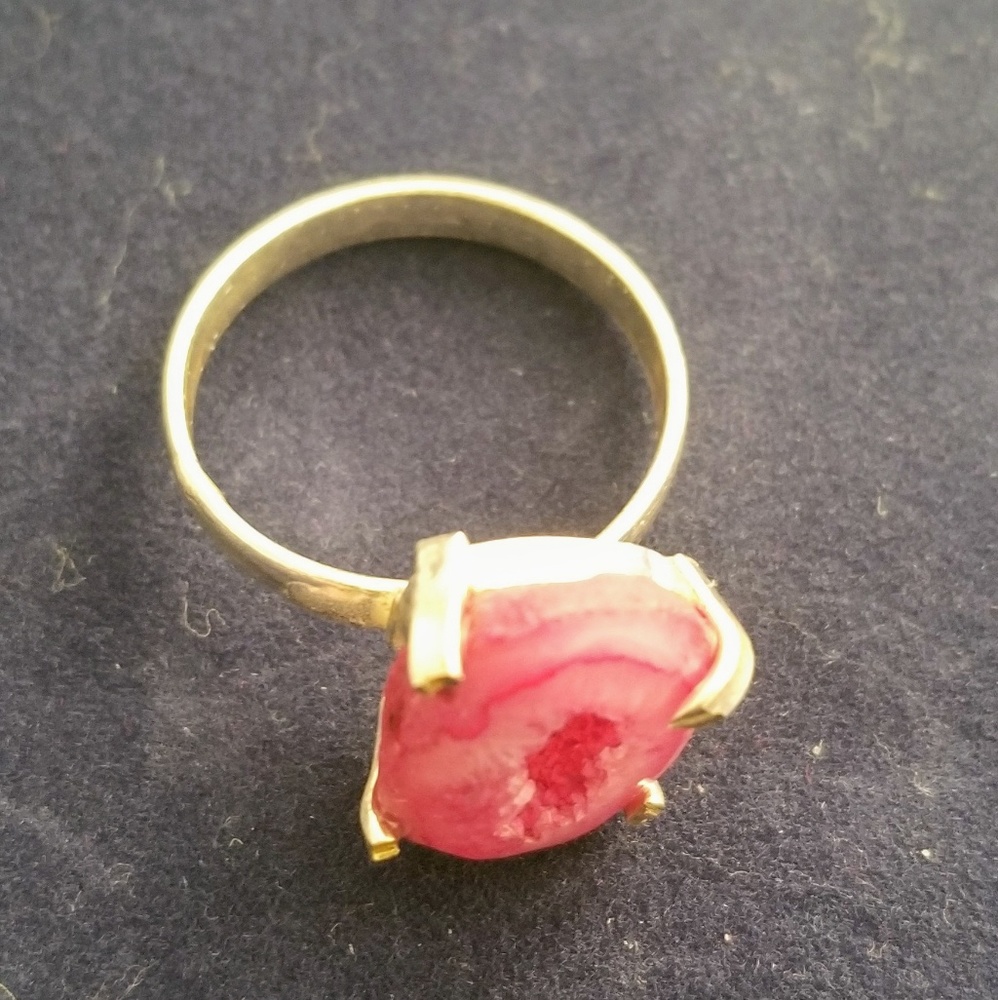 Small simple red ruby agate ring